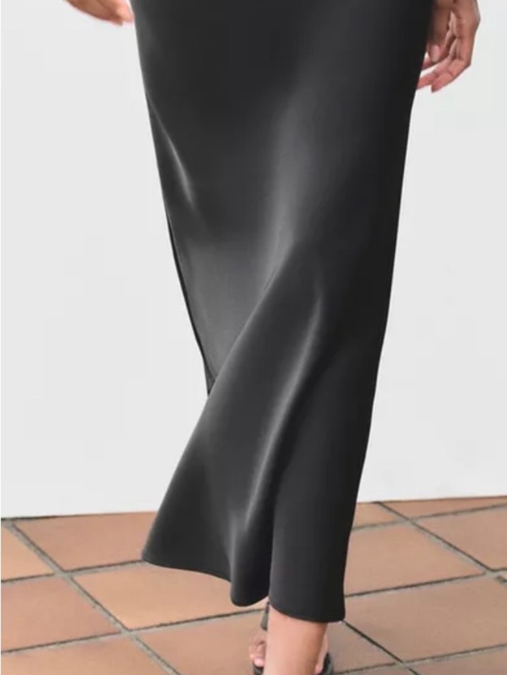 Zara Black Satin Maxi Skirt